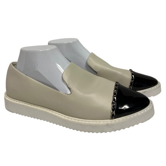 Karl Lagerfeld Caralee Women's Sneaker Cap Toe Slip On Leather Size 9 White - Picture 1 of 10